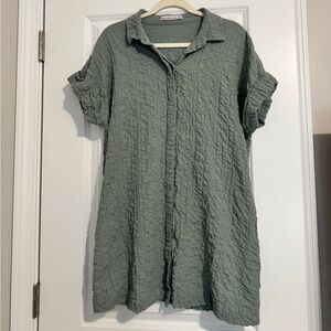 Abercrombie & Fitch Textured Olive Mini Dress